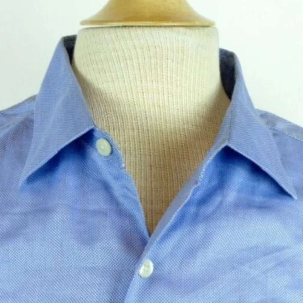 BANANA REPUBLIC ITALIAN COTTON FRENCH CUFF dress shirt L 16 16.5 fitted Italy